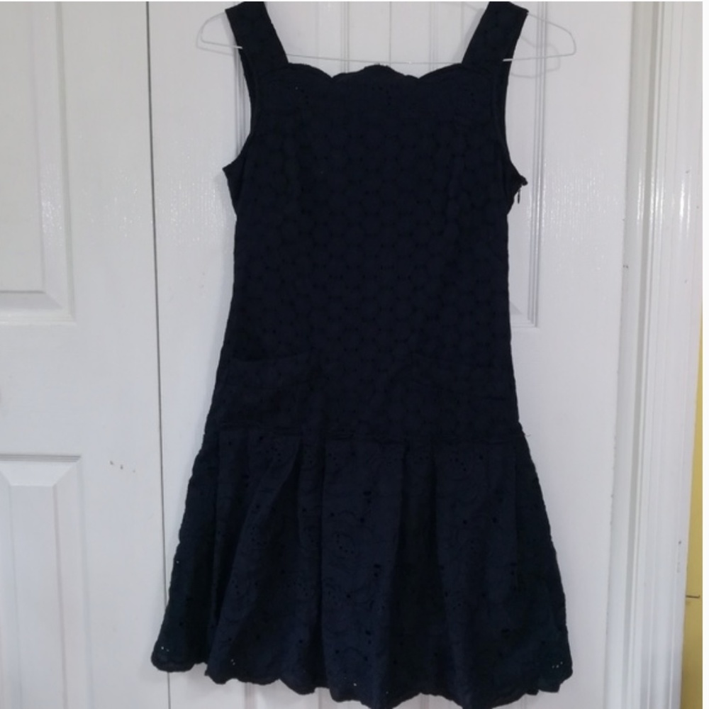 Brooks Brothers Navy Eyelet Dress Spring 2018